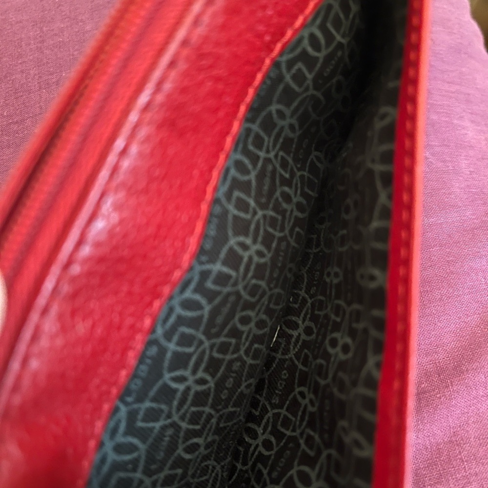 LODIS RED LEATHER CARD HOLDER! GORGEOUS! - Picture 9 of 11